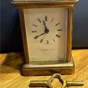 Tiffany & Co carriage clock, Mathew Norman movement Swiss made 11 jewels,